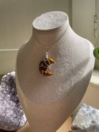 Image 3 of Tigers Eye Silver  Moon Necklace