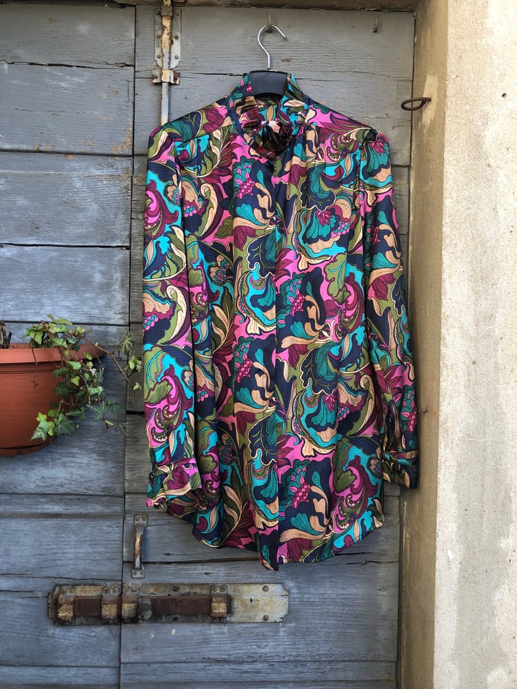 Image of Party shirt flower blu