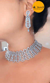 Image 1 of Shaela_AD Choker Set - Party Choker Set with Earrings