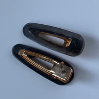 Image 2 of Black Hair Slides Set (tear shape)
