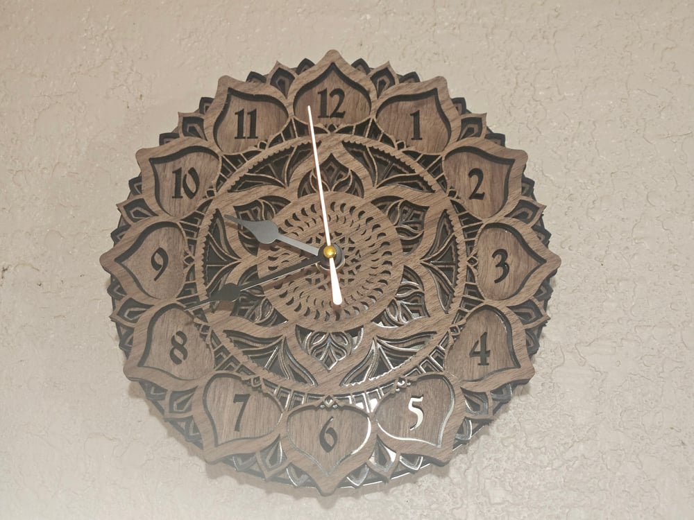 Image of Layered mandala wall clock