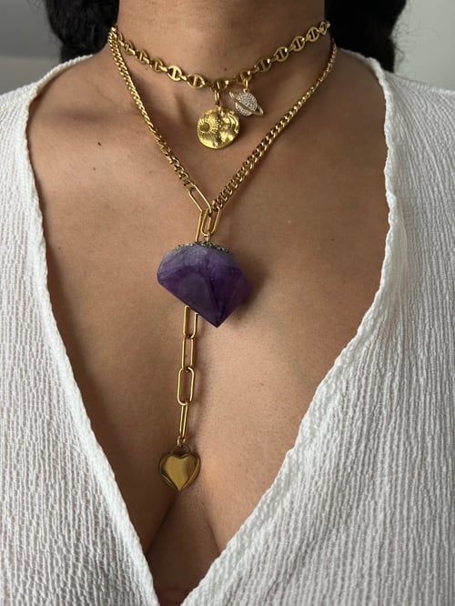 Image of DARA • Amethyst Drop Necklace