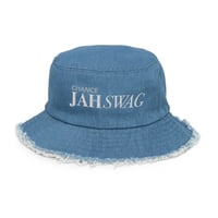 Image 5 of ‘JAH SWAG’ Embroidered Distressed Denim Bucket Hat