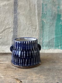 Image 3 of Small blue striped vase 