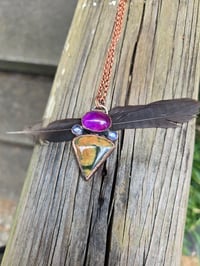 Image 2 of Electroformed Rainforest Jasper necklace 03