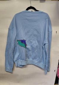Image 2 of 1/1 sweater (hand sewn design) blue- Large