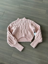 Image 1 of pink crop sweater (sz small)
