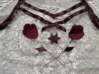 Image 2 of white lace with flowers