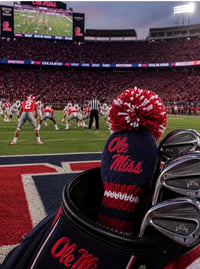 Image 3 of Ole Miss MISSISSIPPI University custom Hand knit Golf Club Cover College gift 