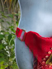 Image 5 of Dolly Bumbag suede fringe tassles RED