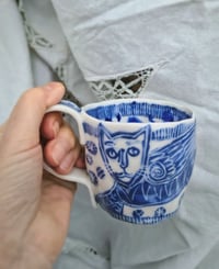 Image 2 of Flying Cat and Bird mug