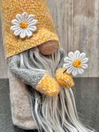 Image 3 of Harris Tweed Wee Daisy flower Gnome
