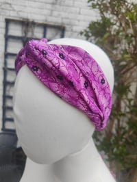Image 3 of Boho turban Head Band- sari fabric - Purple