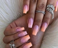 Image 2 of Nails - Short (Purple/Orange Mixed)