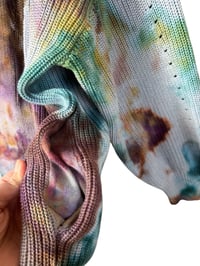 Image 5 of 3X PLUS Snow-Dyed 100% Cotton Chunky Knit Cardigan in Earthy Dye