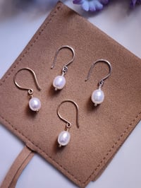 Image 4 of Freshwater Pearl Earrings| Wedding Bridal Earrings 14k Gold-filled/Sterling Silver Earring