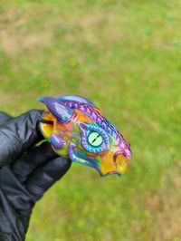 Image 2 of Magenta Orange aqua DragonHead Pendant