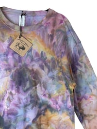 Image 3 of XS Adult Crew Sweatshirt in Muted Garden Ice Dye