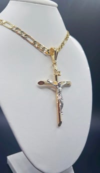 Image 2 of GOLD JESUS CROSS NECKLACE.