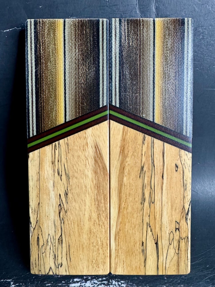 Image of G-carta Micarta & Spalted Tamarind GLOW Segmented Knife Scales