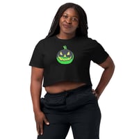 Image 2 of Crop top - Jack O Lantern Vintage Green-Black