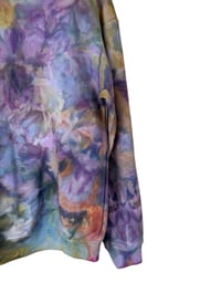 Image 7 of XS Adult Crew Sweatshirt in Muted Garden Ice Dye