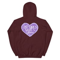 Image 2 of HOT GIRLS HAVE HEART HOODIE - PURPLE