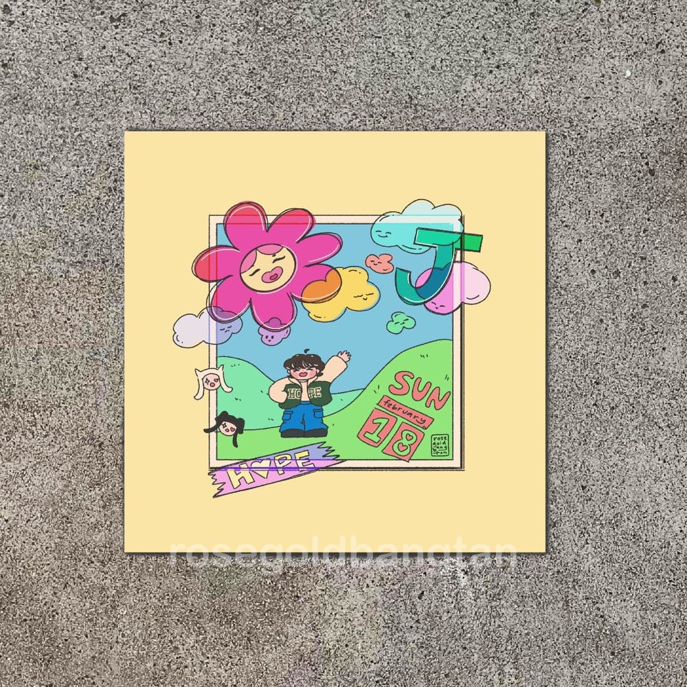 Image of j-hope sun day art print + sticker