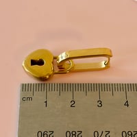 Image 4 of Oval Huggies with Lock - Gold