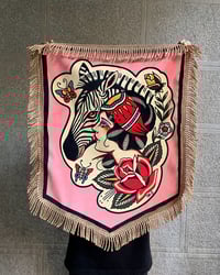 Image 4 of Girl & Zebra Tapestry 