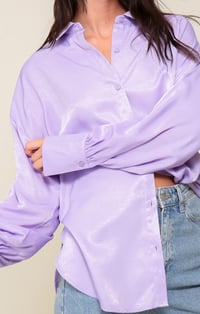 Satin Oversized Blouse - Lavender 
