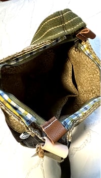 Image 3 of Patchwork Messenger Bag - Lime Green
