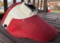 Image 1 of White & red tigerhood