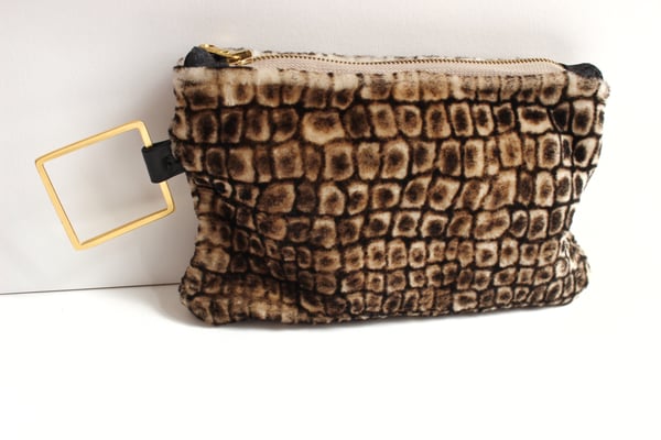 Image of Croco Print Sherpa Pouch