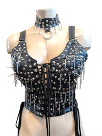 Image 1 of Studs and chain vest.