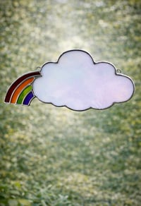 Image 2 of Rainbow Cloud Stained Glass Suncatcher