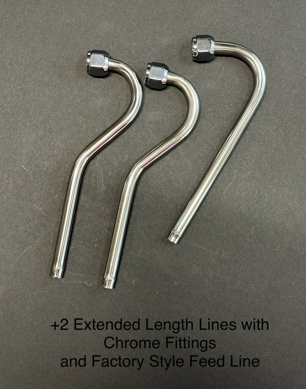 Low Profile Oil Lines Chrome Fittings - +2 Extended Length