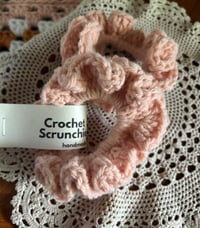 Image 2 of Two Crochet Scrunchies - Soft Pink