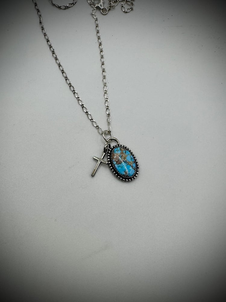 Image of Dainty Golden Hills & Cross Necklace