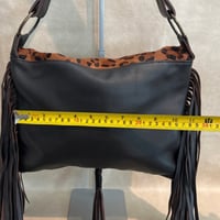Image 11 of Genuine Leather custom leopard Hyde and LV boho bag 