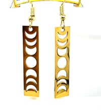 Image 2 of Moon Phase Gold Earrings