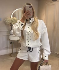 Image 2 of Pastel polka dot jacket shorts set - 7 colours 