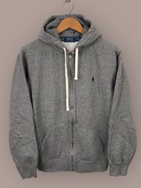 Image 1 of Y2k Grey Polo Zip Up Hoodie (Medium)