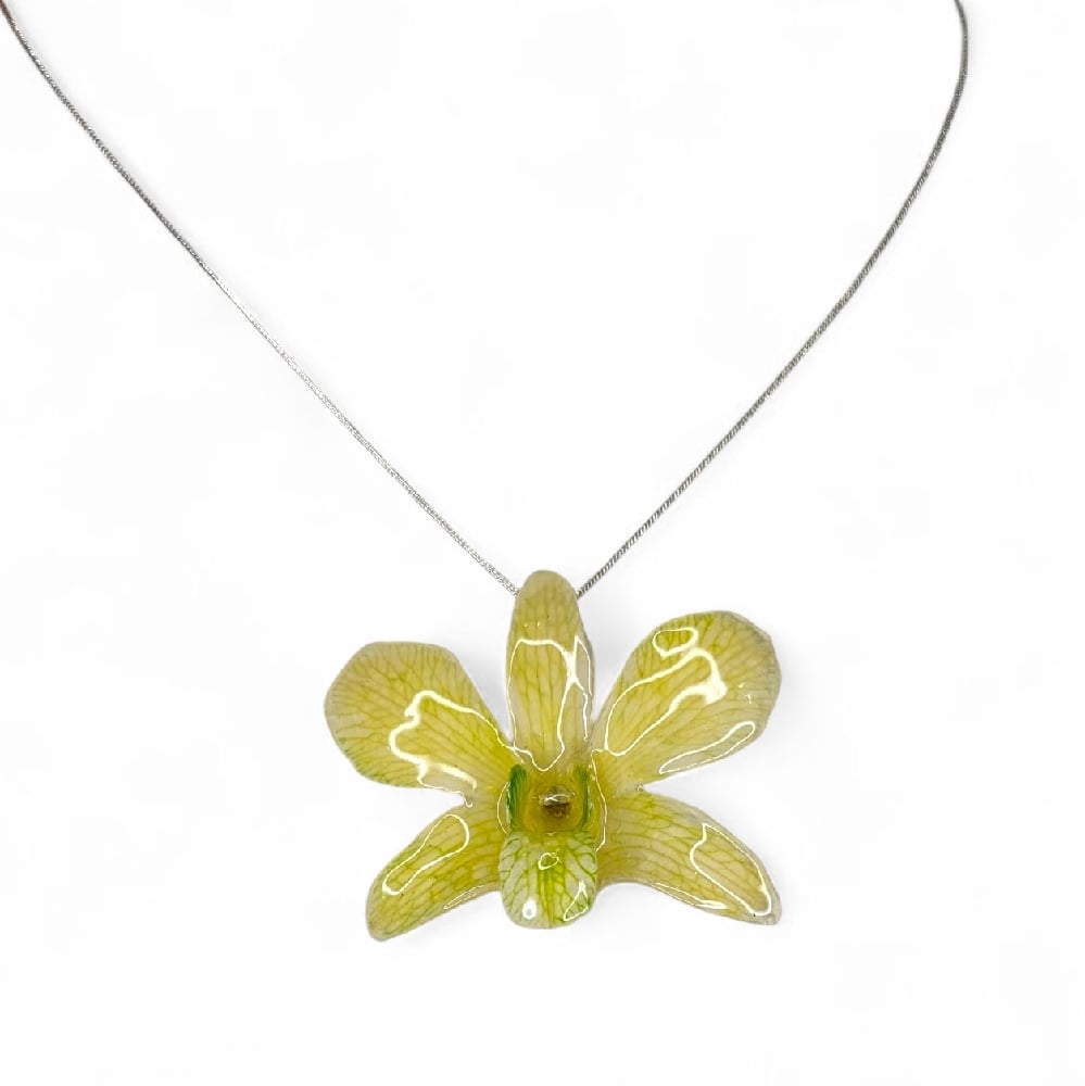 Image of Mini Dendrobium Pendant (Yellow & Greens)