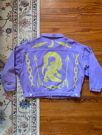 Image 1 of "Crawler" - Purple Printed Denim Jacket