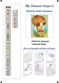 Image 4 of Chibi Fae Summer Full Size Diamond Painting by Amanda Hicks (Full Special Drill Canvas)
