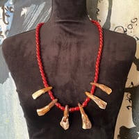 Image 1 of Bison Teeth Trade Bead Necklace