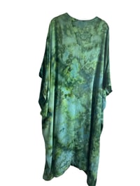 Image 9 of Medium Woven Duster Kimono in Verdant Watercolor Ice Dye