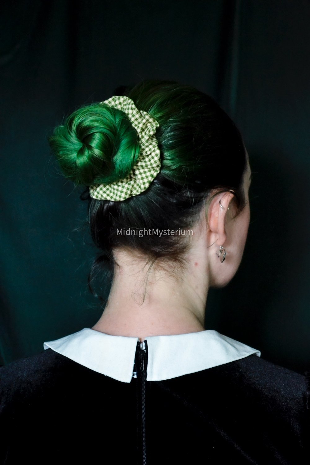 Green Gingham Scrunchie