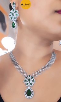 Image 1 of Kate- American Diamond Necklace Set with Earrings
